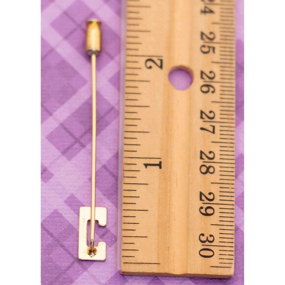 Vintage Gold Plated Geometric Letter C Stick Pin - V18 - Picture 3 of 3